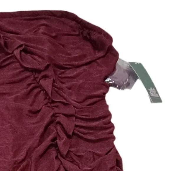 Wild Fable Burgundy Ruched Dress - Picture 3 of 4